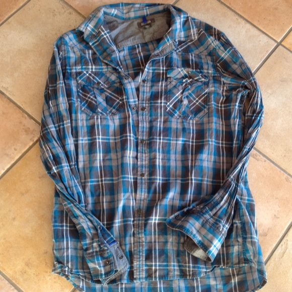 Kenneth Cole Other - Mens Kenneth Cole button front plaid shirt Large